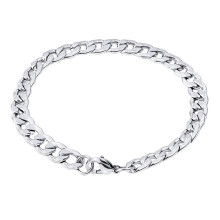 Men's Chunky Chain Bracelet Titanium Steel Silver