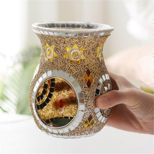 TrueClos mosaic glass oil burner silver 1