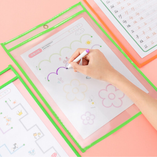 Dry Erase Pockets Multicolored10x13Inch30Pack 1