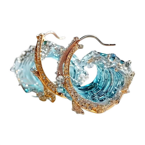 Ocean's Oath boho blauwe golf sieradenset 3-delig