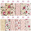 Cartolina floral aquarelada dupla face 12x12 polegadas 24 4
