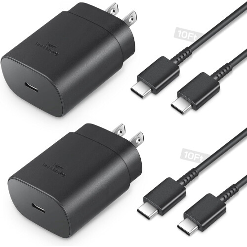 Type C snellader 25W USB-C 2-pack 3 meter kabel