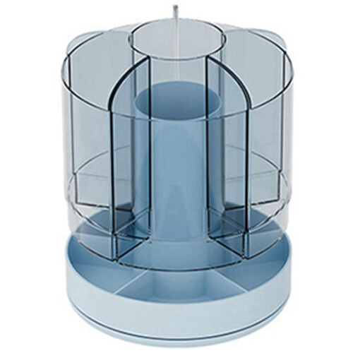 Pen Holder Organizer Desk Rotating Blue 1 Pack