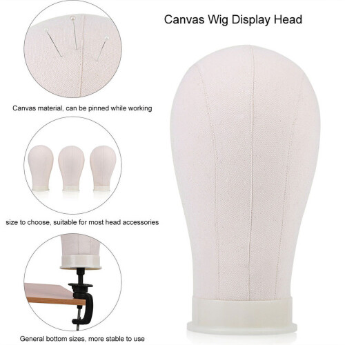 Professional canvas mannequin head wig display 22 inch with 2