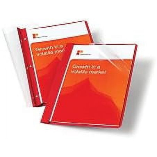 Leatherette report covers clear front red 10 pcs 1