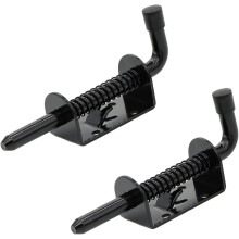 5 Inch Spring Loaded Latch Bolt Heavy Duty Black 2 Pack