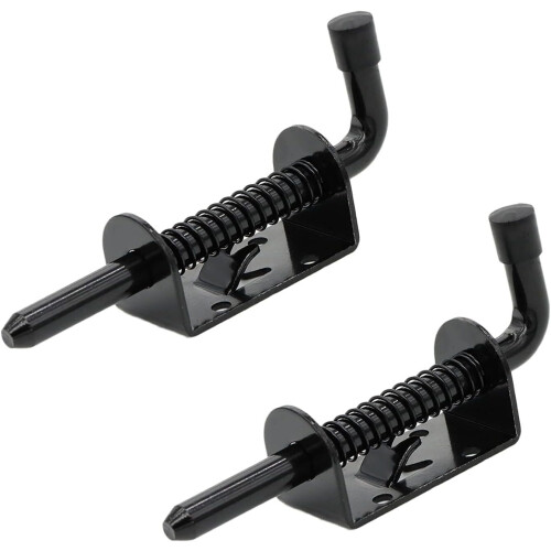 5 Inch Spring Loaded Latch Bolt Heavy Duty Black 2 Pack