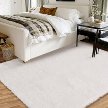 Haperlare area rug soft fluffy non-slip 4x6 ft white