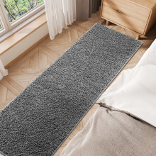 Grey Hallway Runner Rug 2x10 ft Soft Plush Shaggy