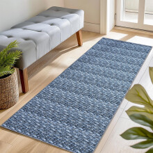 Haperlare modern blue braided runner rug 2'x6'