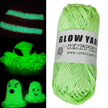 Navy Blue and Green Fluorescent Yarn 58g Wool Blend