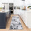 Haperlare runner rug modern abstract light gray 2 ft x 6 ft 1