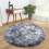 Haperlare modern circle rug soft plush dark gray 4.6 ft 1