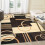 Contemporary circle print area rug brown 5' x 7' 1