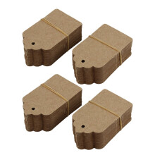 Rustic Kraft Paper Card 40mm x 70mm Scalloped Blank 150 pcs