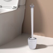 Ensemble de brosse de toilette en silicone avec support mural et couvercle