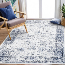 Haperlare blue oriental area rug 4'x6'