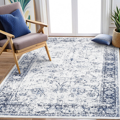 Haperlare blue oriental area rug 4'x6'