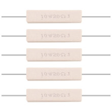 5x 10W 20 Ohm 5% Wirewound Ceramic Cement Resistor 10 Watt