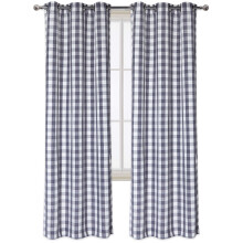 Buffalo Plaid Curtain Gray White 37"W x 84"L 2 Panels