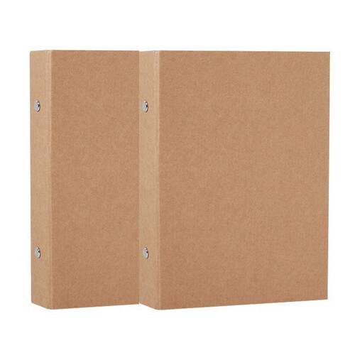 A4 kraft paper ring binder folder refillable 2 pcs