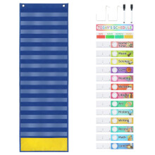 Calendário Educativo de Bolso Azul para Porta com Horários