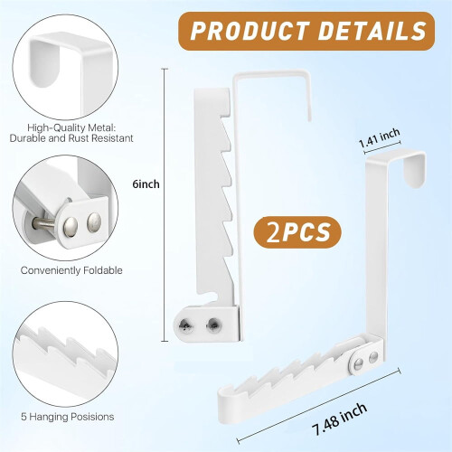Tutuviw over-door hanger white 2 pcs 1