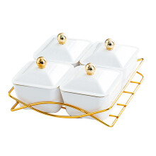 Kowaku appetizer platter with lid and 4 bowls