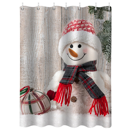 Christmas shower curtain waterproof mildew-resistant 1