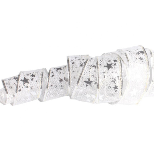 Christmas LED ribbon silver 13 ft