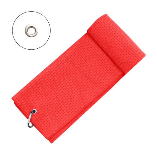 Microfiber Golf Towel with Carabiner Clip Waffle Texture