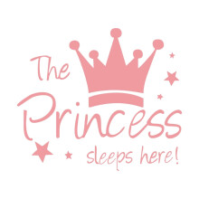 Princess Crown Wall Sticker Pink Removable 1 Piece