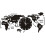 Ionze World Map Wall Clock Black 12-inch 1