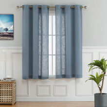 Haperlare semi-sheer farmhouse curtain 37x63 in blue 2