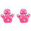 Palm-Shaped Massage Glove with 9 Roller Heads Pink 1