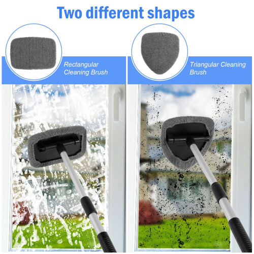 Car Windshield Cleaner with Extendable Handle Black 2