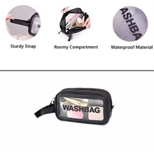 Clear Waterproof Toiletry Bag PU Zippered Small