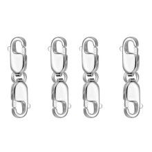 4 STUKS Dubbele Karabijnsluiting 10mm, Sterling Zilveren Sluiting Dubbele Klauw Sluitingen Armband Ketting Uitbreiding Connector