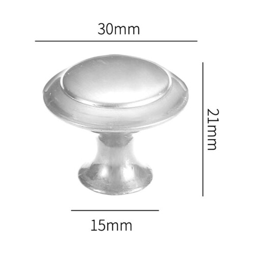 Kitchen Cabinet Knobs Round Mushroom Silver 12 Pcs
