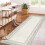 Beige bordered runner rug washable non-slip 2' x 6' 1