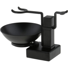 Men's Bathroom Shaving Brush and Bowl Stand Set Black
