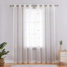 Floral Sheer Curtains Farmhouse Style 52x84 Inch 2 Panels