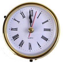 Quartz Clock with Gold Trim and Roman Numerals 65mm