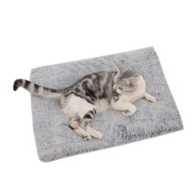 Self-Heating Pet Bed Gray Washable Non-Slip Warm Pad