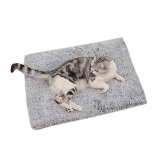 Self-Heating Pet Bed Gray Washable Non-Slip Warm Pad