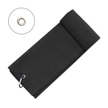 Microfiber golf towel with carabiner clip waffle pattern 1