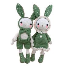 Handmade crochet rabbit doll kit for beginners with yarn