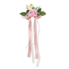 Artificial PE Chair Back Flowers Pink Wedding Aisle Decor 1