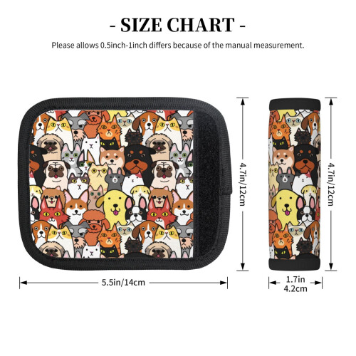 Luggage Handle Wraps Cats Dogs Design 2 Pcs 1