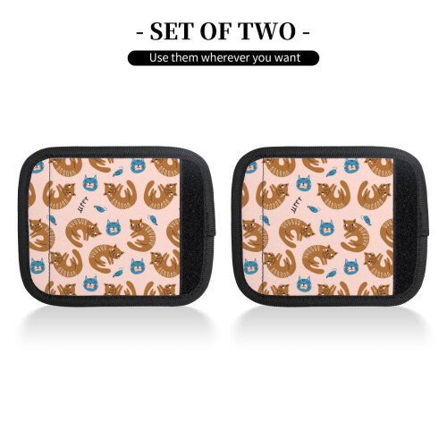 Luggage Handle Wraps Cartoon Cat Design 2 Pcs 2